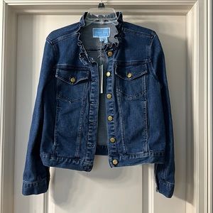 NWT Draper James Ruffle Neck Denim Jacket